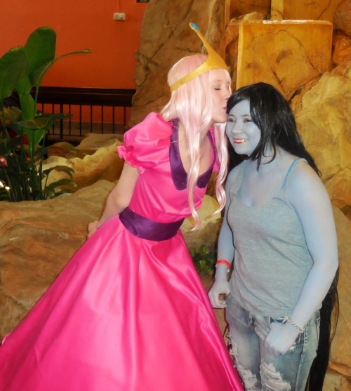 More pictures of this silliness sorrynotsorry Of myself as PB with Marcy  <3 ! Bubblegum kisses b