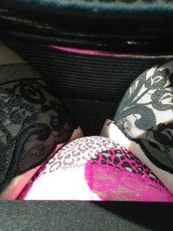 onesubsjourney:  Thong and thigh highs in my car ;)