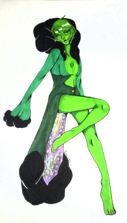 denzel-shadow:  @happyds beautiful green pearl that I just had to draw because the colors and features are so gentle 