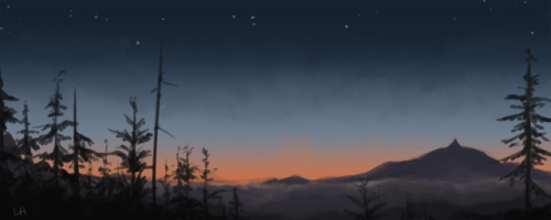 Mount Washington predawn. Very quick little study based on an old photo of mine. Sometimes you just 