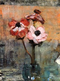 hitku: Anemones in a Vase by Piet Mondrian