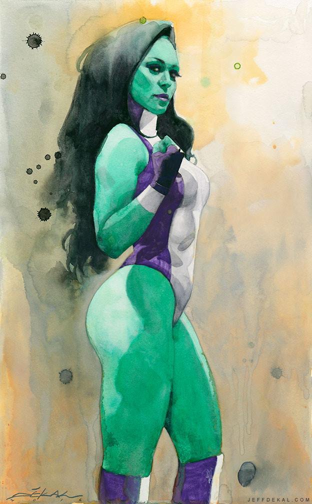 bear1na:  Harley Quinn, Red Sonja, Psylocke, Leeloo, and She-Hulk by Jeff Dekal *