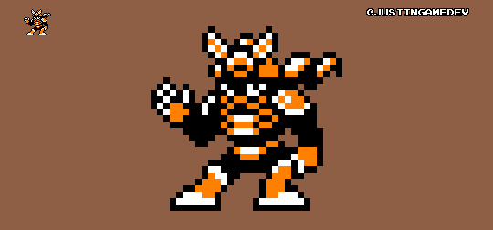 Pixel Art Gallery — justingamedesign: Here's a 32x32, Mega-Man-style