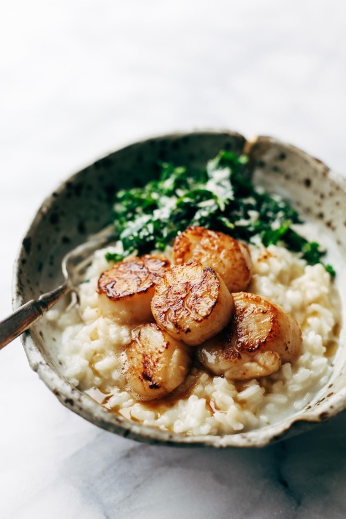 foodiebliss:  Brown Butter Scallops With Parmesan RisottoSource: Pinch Of YumWhere food lovers unite. Do you have a question, comment, compliment or just to say hi? Send an ask or Tumblr instant message me. If you would like to submit your recipes/photos,