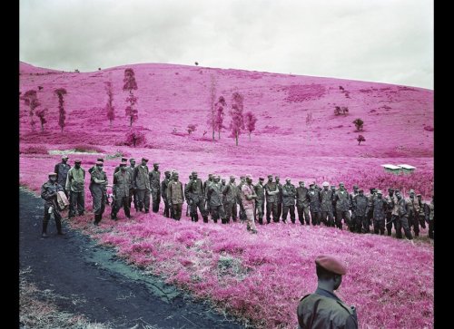 exhibition-ism:  Acclaimed photographer Richard Mosse, has been shooting photographs of landscapes and portraits in Africa with a rare 16mm infrared film  