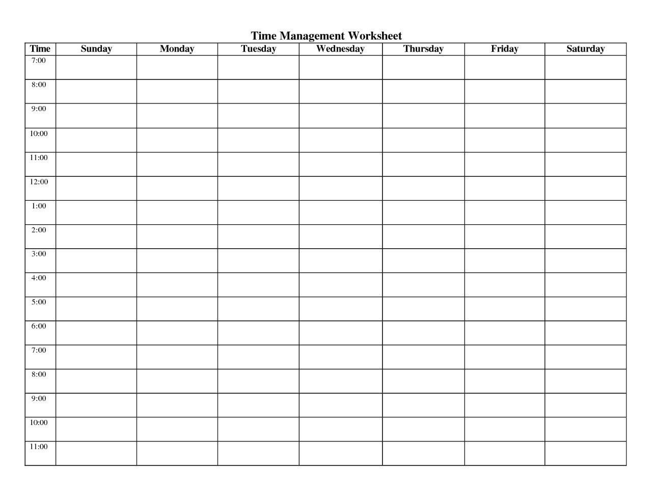 168 hours spreadsheet