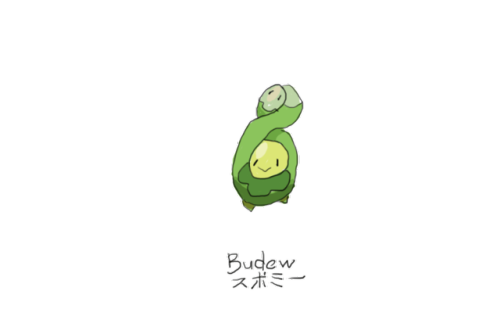 Drew Pokemon With My Left Hand, Budew, Photoshop.