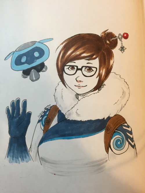 Inktober day 8 Mei from Overwatch Btw, i’m allergic to coloring skin, can you tell from my las