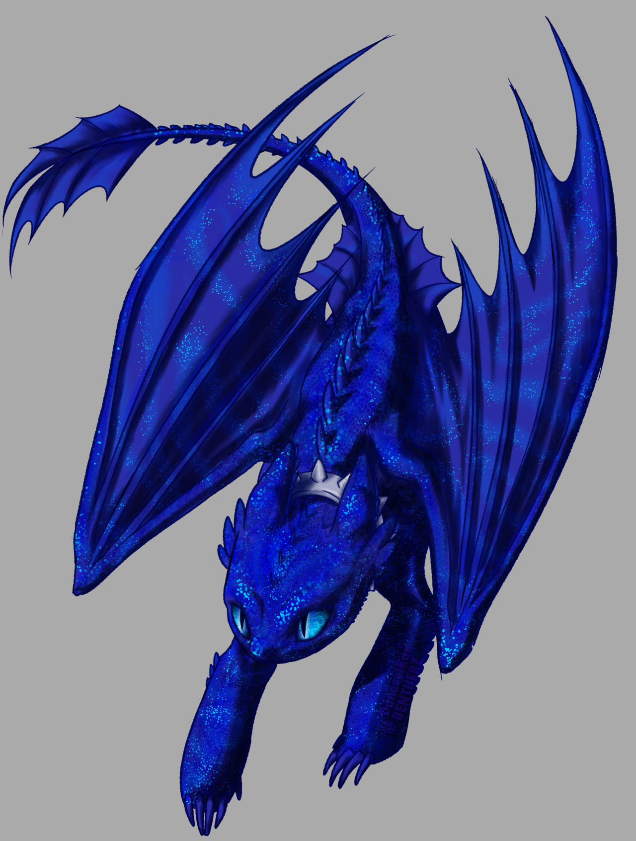 Nightshade FanartNot gonna lie, i always loved nightshade.Made a darker version, and two Hidden World VersionsOriginal: https://www.deviantart.com/dragondogfilmsg/art/Nightshade-Ref-Sheet-2013-349594830 #how to train your dragon #httyd#fanart#dragon#blue#Danevel Kan#oc #Not my oc #Night Fury#wings#claws#tail#nightshade#digital#art#spike collar