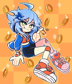 pianta:sonic gijinka for a commission ~ 💎💙