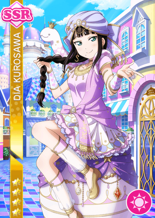 Aqours Animal Set - KanaDia SSRsMatsuura Kanan -  ふわふわパンダ (Stamina)Kurosawa Dia -  スネークを選ん