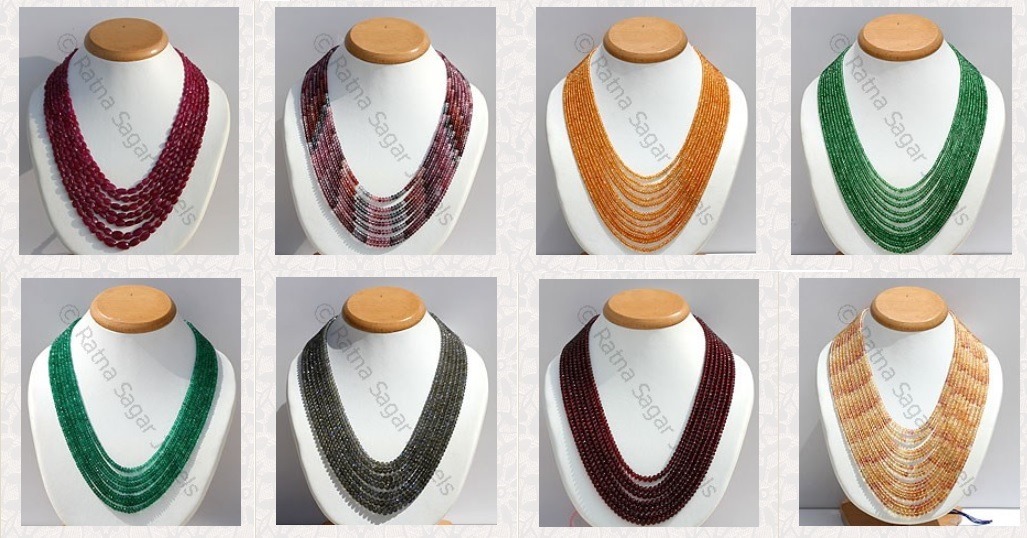 Avail alluring and exclusive gemstone beads necklaces including multi spinel, mandarin garnet, tsavorite, garnet, emerald gemstone, labradorite blue fire, imperial topaz, apatite gemstone beads faceted rondelle at the most competitive rates.