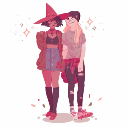 flowersilk:  autumn wlw content ft a girl and her witch gf 🍂