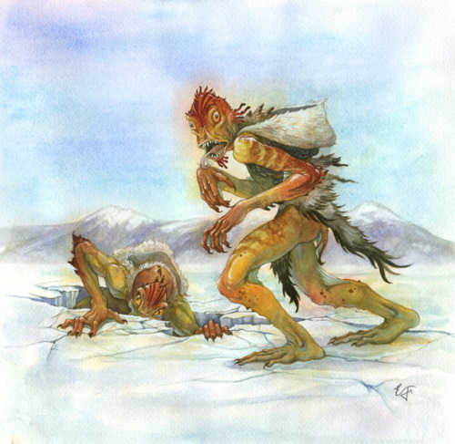 fuckyeahmythologicalbeasts: Qallupilluit In Inuit mythology, the Quallupilluit is a creature that li