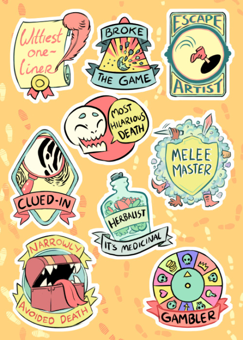 kowabungadoodles: Finally made my DnD / RP reward stickers~ The best loot because you can stick them