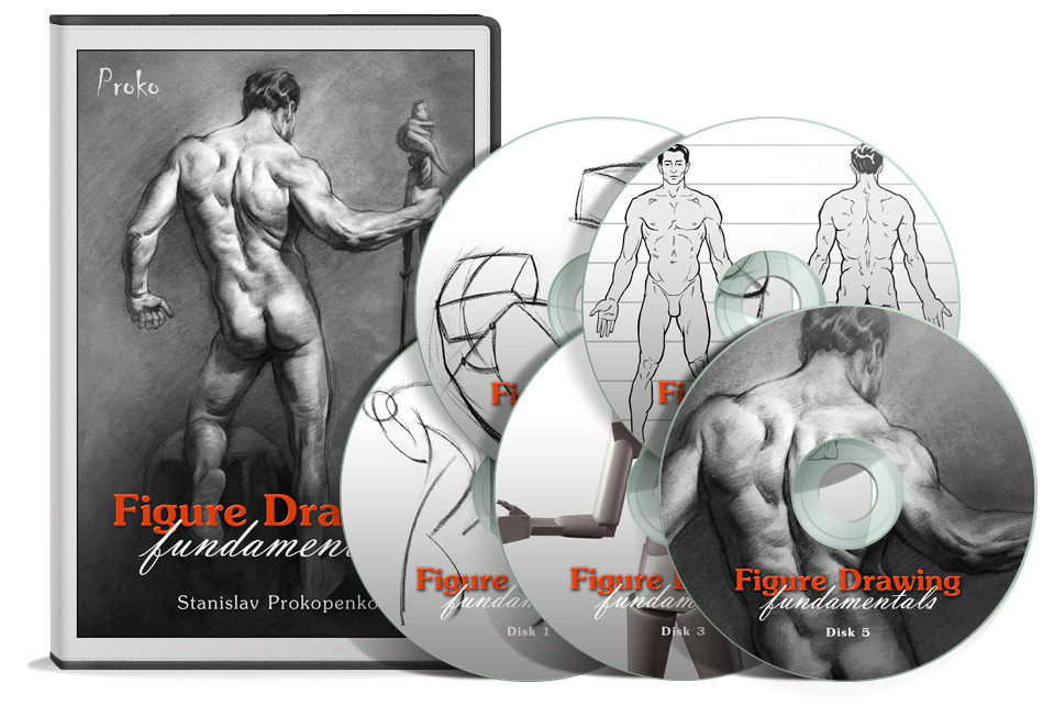 For those of you who have been waiting for the Figure Drawing DVD, it’s now available as a 5-disk set. Includes all the videos from the Figure Drawing Fundamentals course with over 15 hours of content! Details at www.proko.com/figure