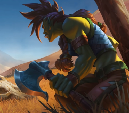 shamanofthewilds:Appreciation post for the orc in the new Hearthstone trailer, Forged in the Barrens