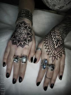 thatattoozone:  Alex Tabuns Tattoo - Hand Ornaments