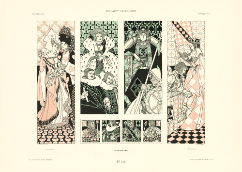 Heinrich Lefler - Playing Cards - 1898Heinrich Lefler - Song, Music, Dance, Vine - 1898