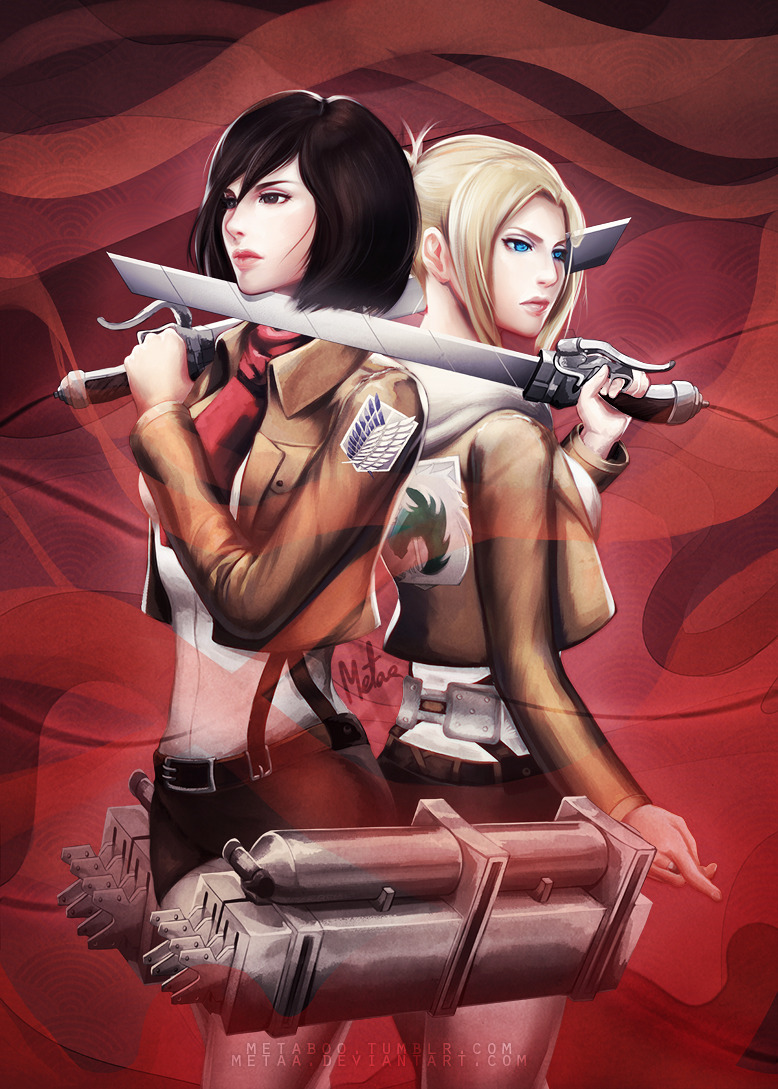 metaboo:  metaboo:  Mikasa and Annie, the bamfest of bamfs (I’m kinda bummed we