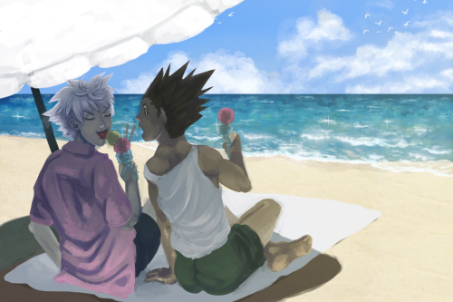 HxH Exchange - Gift for everyoneEnjoy Gon and Killua’s beach trip vicariously! The summer will