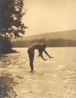 Nudesartistic:  James Abbe,  Female Nude At Riverside 1920S               