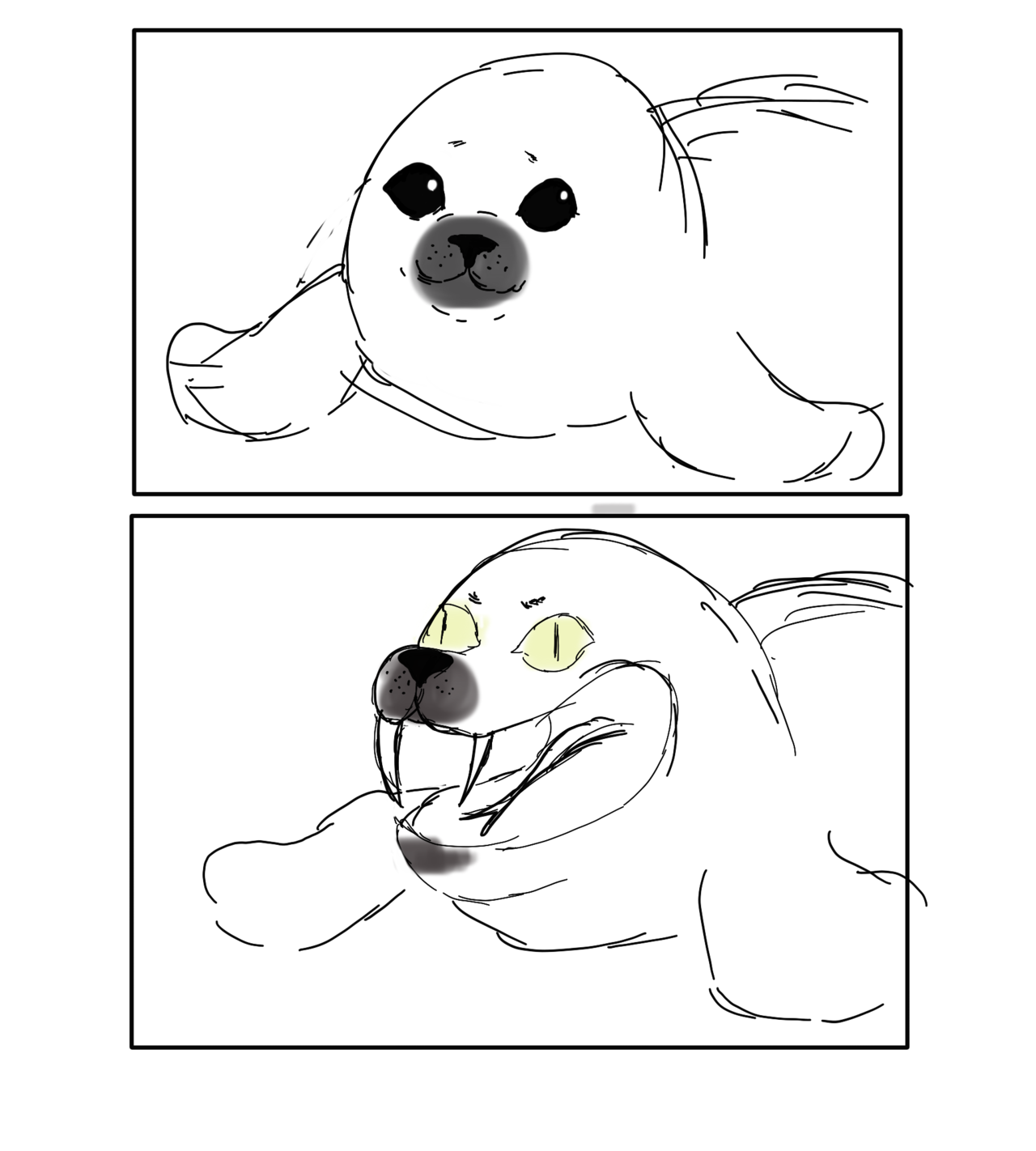 t3rrort1ts:  shittycryptids:  A seal with the eyes and jaw of a python   OP, I raise