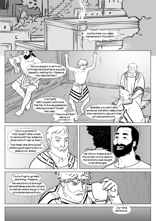 amazonomachycomic: Second Arc First Chapter - p. 11. First pages of the year. =D