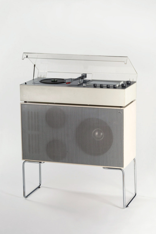 Dieter Rams, Audio 1 Radio Phonograph, model TC 40 with Speaker L 50, 1962. Braun, Germany. Audio 1: