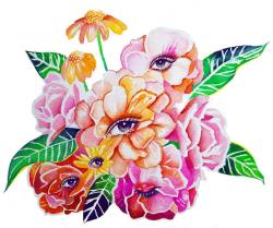 stellablu:  Strange bouquet artwork (in watercolor)