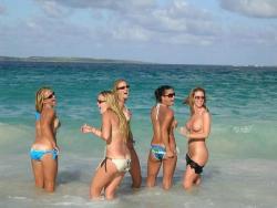 nudeamateurbeach:  Naughty teens having fun on sunny beach