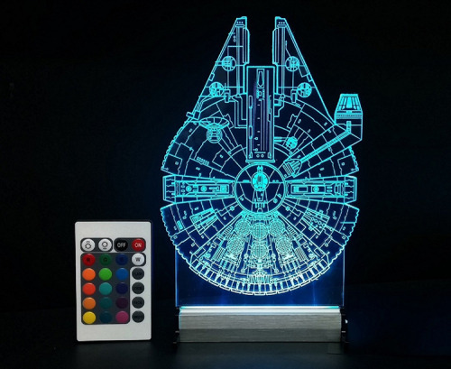 world-of-tazcraft:  laughingsquid:  Millennium Falcon and AT-AT Walker LED Lamps That Allow You to Change the Glow Color via Remote Control   remixcub