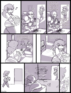 sinning-a-skeleton:  Welp here we go. I started this comic months ago when I was just getting into undertail stuff. So my style is old here. The first page is drawn in SAI but the rest will be just edited scans from my sketch book. The whole comic isn’t