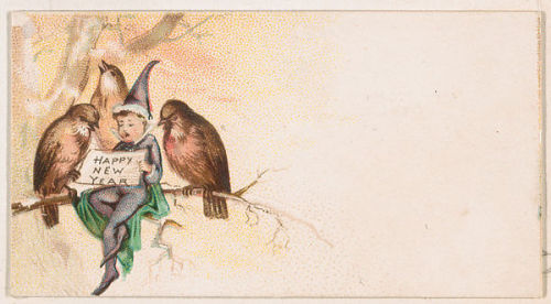 Trade cards from the “New Years 1890 Cards” series, issued by Kinney Brothers Tobacco Co