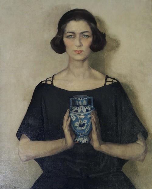 huariqueje: Portrait of Audrey  -   Anna Zinkeisen , 1921. Scottish,  1901-1976 