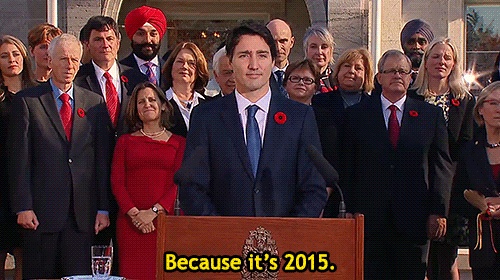 machinyan:Canadian Prime Minister Justin Trudeau, who was officially sworn in on November 4th, 2015,