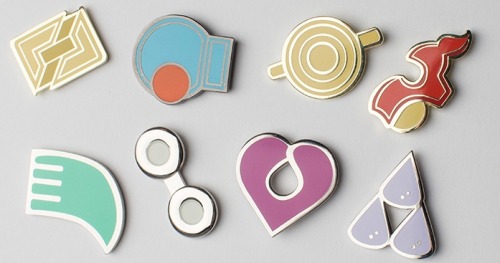 gamerfashion101:  Generation 1-5 Gym Badges (Pins) Each set of 8 sells for 24.99 Purchase Here!  Purchased a set of the Kanto badges not too long ago. they are awesome!!!