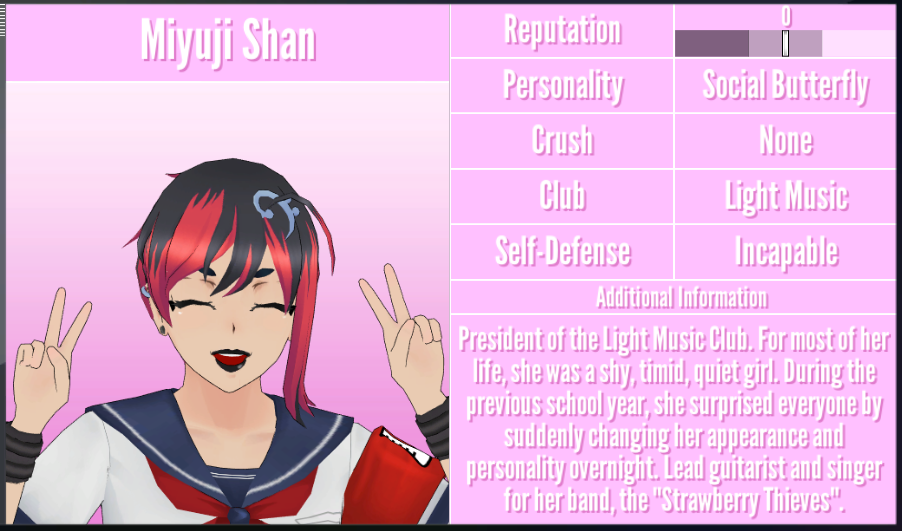 A Blog About Yandere Simulator Loveavivlova The Light Music Club Profiles