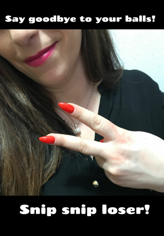 dangerouslyshamelessmilkshake: If you want a really frustrated slave for lifetime,  leave him his balls and cut off his cock instead!  