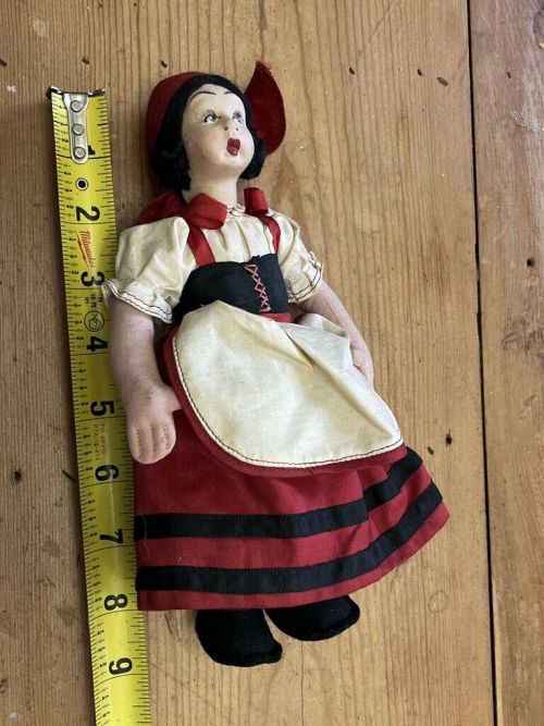 vintage lenci doll cloth Italian pouty face shifty eyes cloth 1940s red dress ebay snailracer500