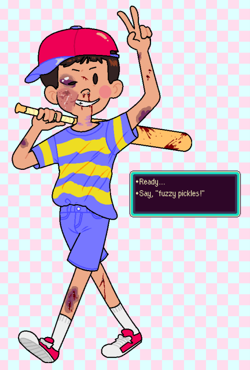 I Drew Ness From Earthbound! Hes Pretty Roughed Up, So I Hope He Can Get To A Hotel From Wherever He