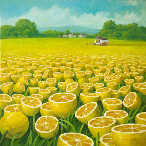 jedavu:Worlds Full of ‘Lemons’ by Surrealist Painter Vitaly Urzhumov