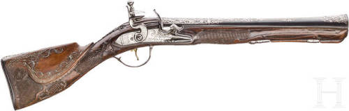 Silver inlaid flintlock blunderbuss, Ottoman Balkans, 19th century.from Hermann Historica