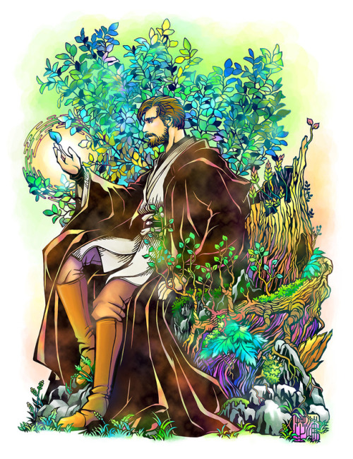 yuki-shibaura:My first piece for the year “Obi-Wan Kenobi : In the mystic Force of the forest” I mad