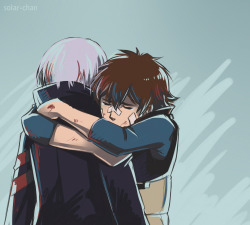 solarbutterfly-art:  All i want in the end of Re: Hamatora is one goddamn niceart hug to heal my broken heart… is it too much to ask?..not gonna happen, i know =___=Too much feels after this week episode T___T 