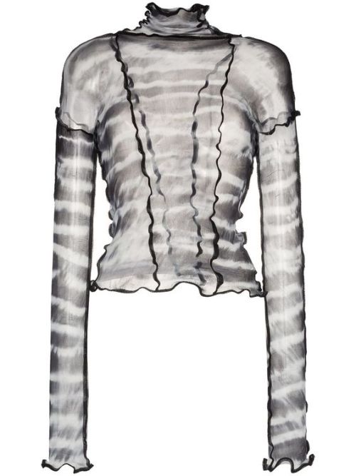 o-journal: Hot Wok tie-dye fitted top - Grey, $376