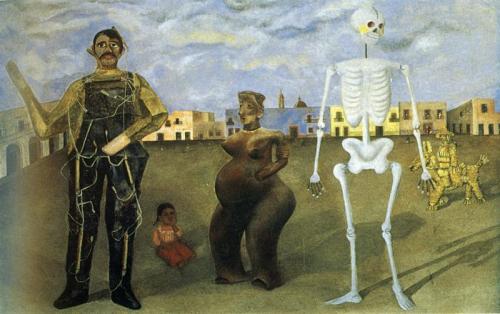 artist-frida:  Four Inhabitants of Mexico, 1938, Frida KahloMedium: oil,metal
