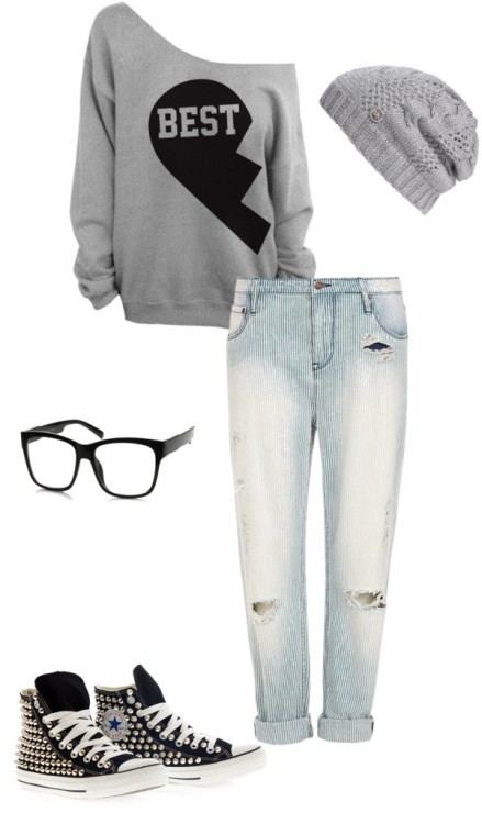 A day off by nataki-hemmings featuring distressed jeansSlouchy shirt / Sass & Bide distressed je