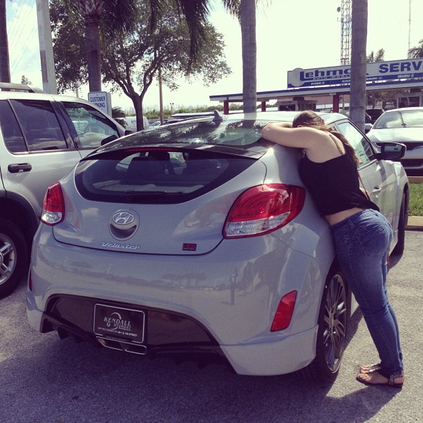 Savoring the first few moments of total freedom from now on with a big hug!!! #newcar