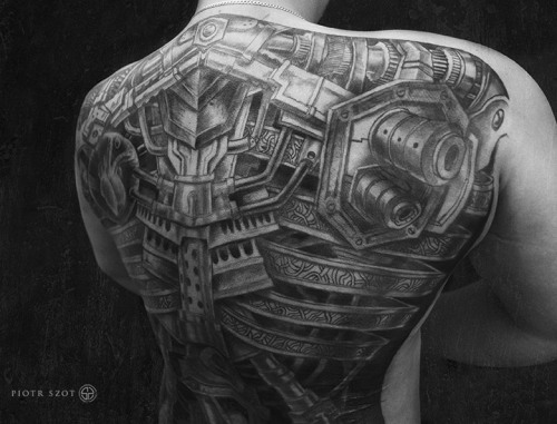 Robot Full Back Tattoo http://ifltattoos.com/biomechanical/